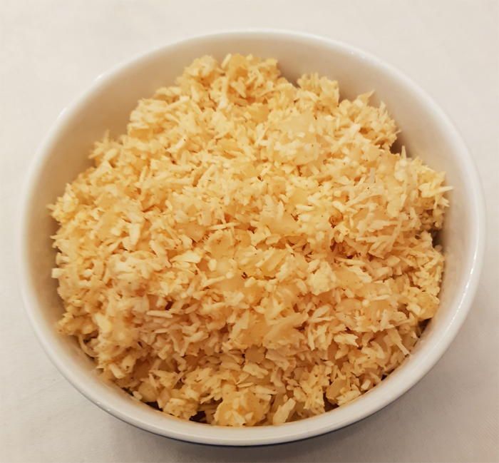 Coconut Sambol made with a brown onion